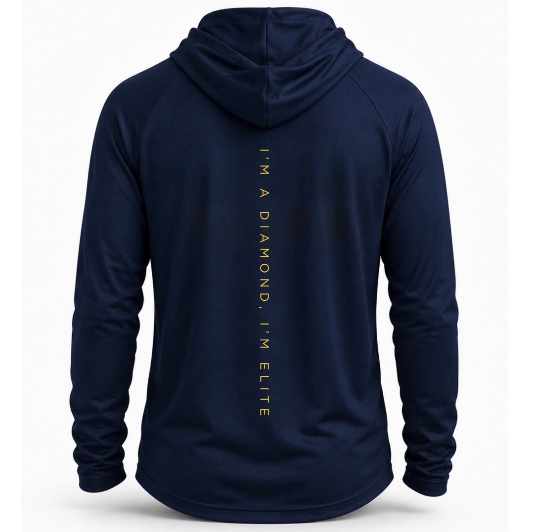 Diamond Elite Navy Ultra-Lightweight Hoodie .