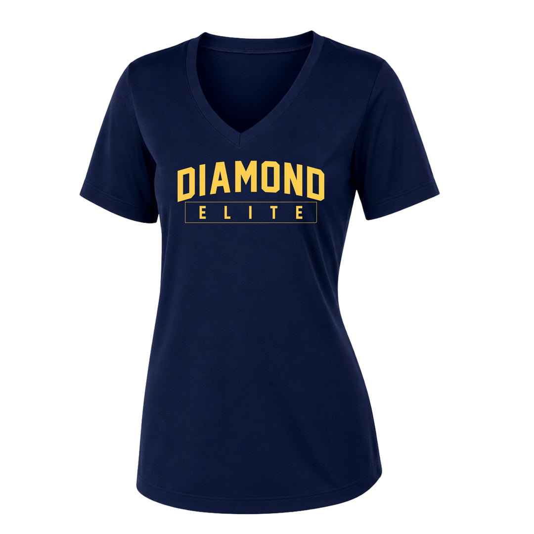 Diamond Elite Women’s V-Neck Tee Blue Navy 2