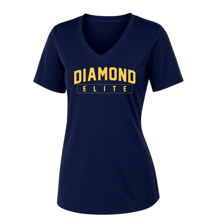 Diamond Elite Women’s V-Neck Tee Blue Navy 2