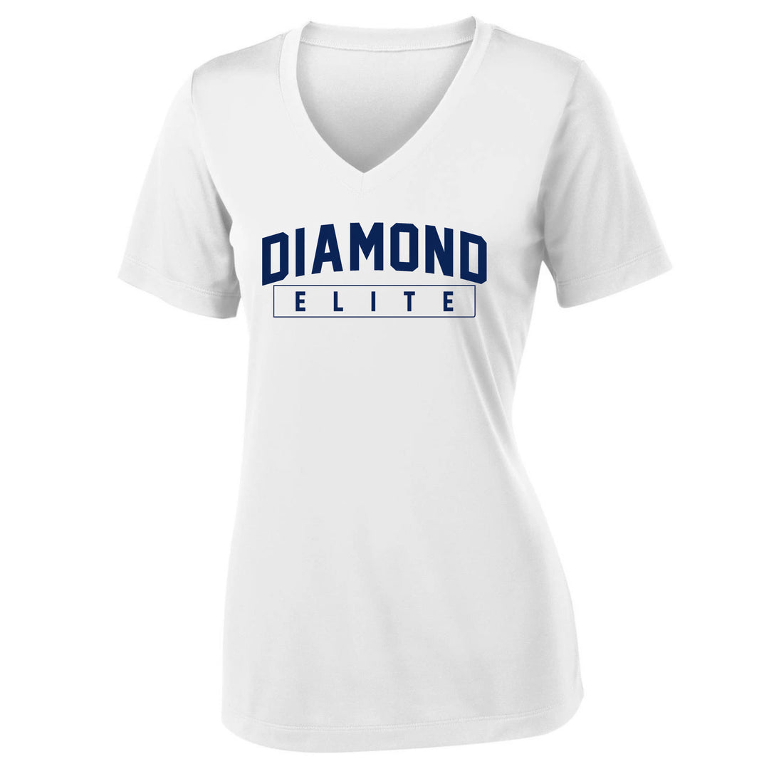 Diamond Elite Women’s V-Neck Tee White 2