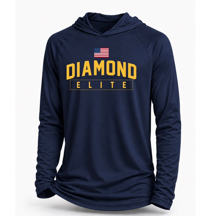 Diamond Elite Navy Ultra-Lightweight Hoodie .