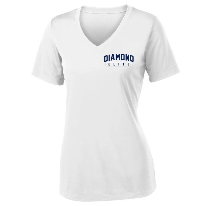 Diamond Elite Women’s V-Neck Tee White