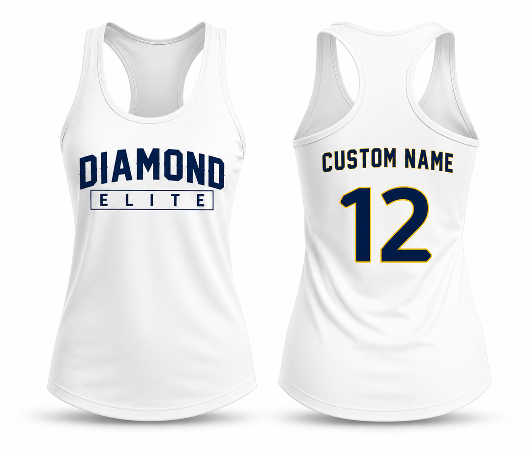 Diamond Elite Women’s Racerback Tank White