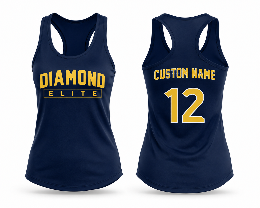 Diamond Elite Women’s Racerback Tank Navy Blue