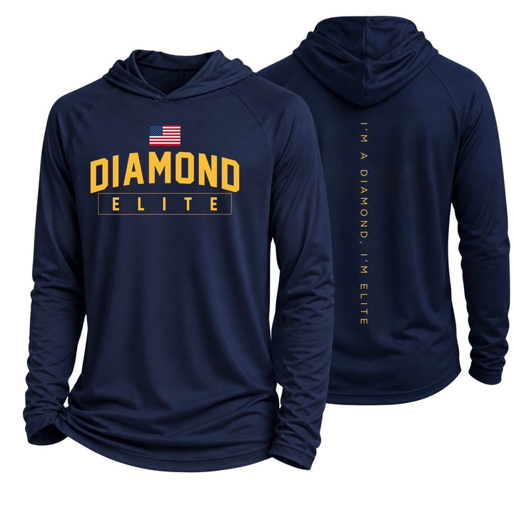 Diamond Elite Navy Ultra-Lightweight Hoodie .